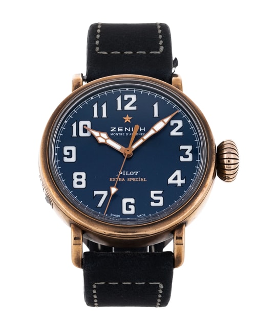 Zenith Pilot - Blue Arabic Dial & Leather Strap Zenith Pilot - Blue Arabic Dial & Leather Strap