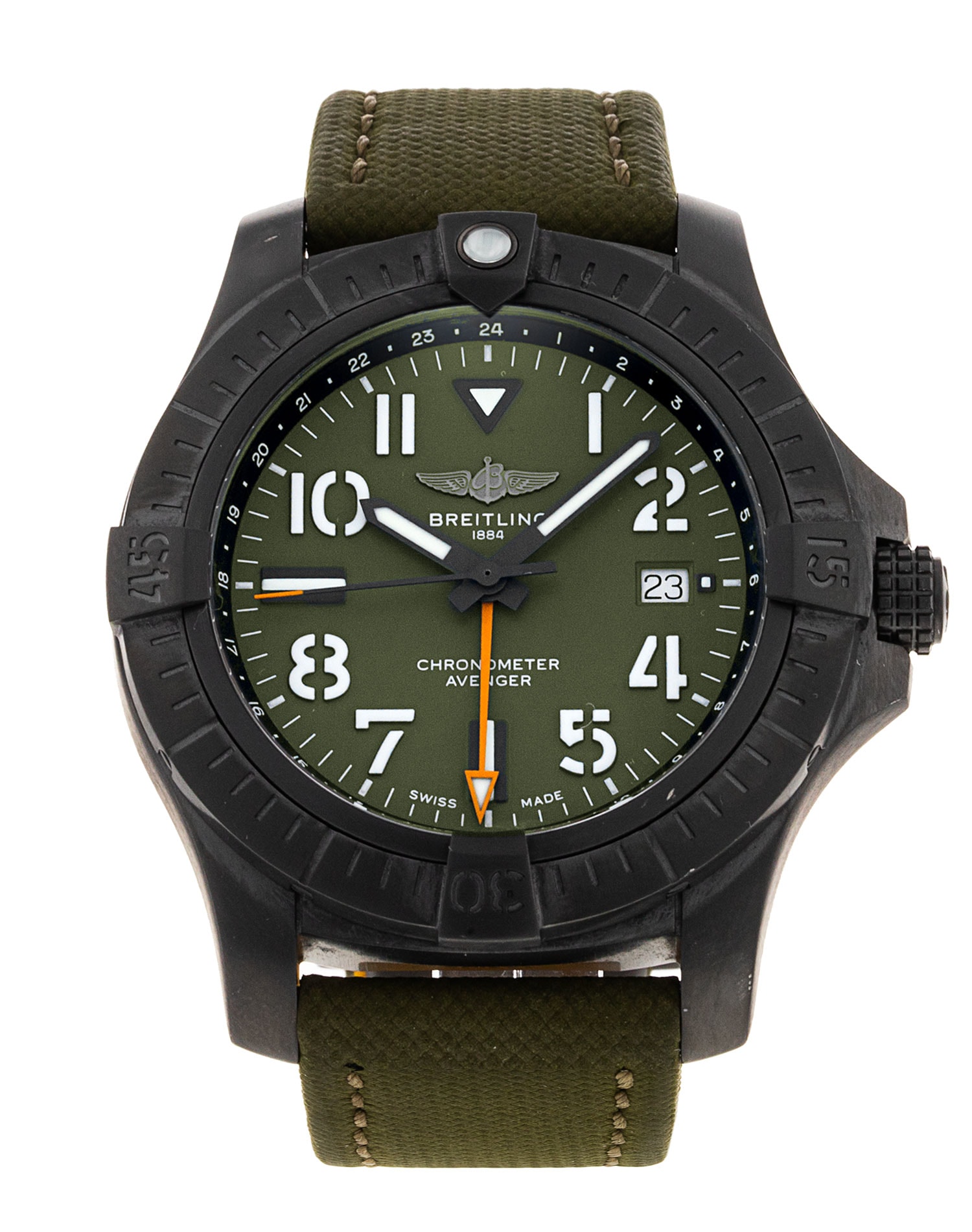 Breitling Avenger Automatic GMT 45 Night Mission Khaki Arabic Dial