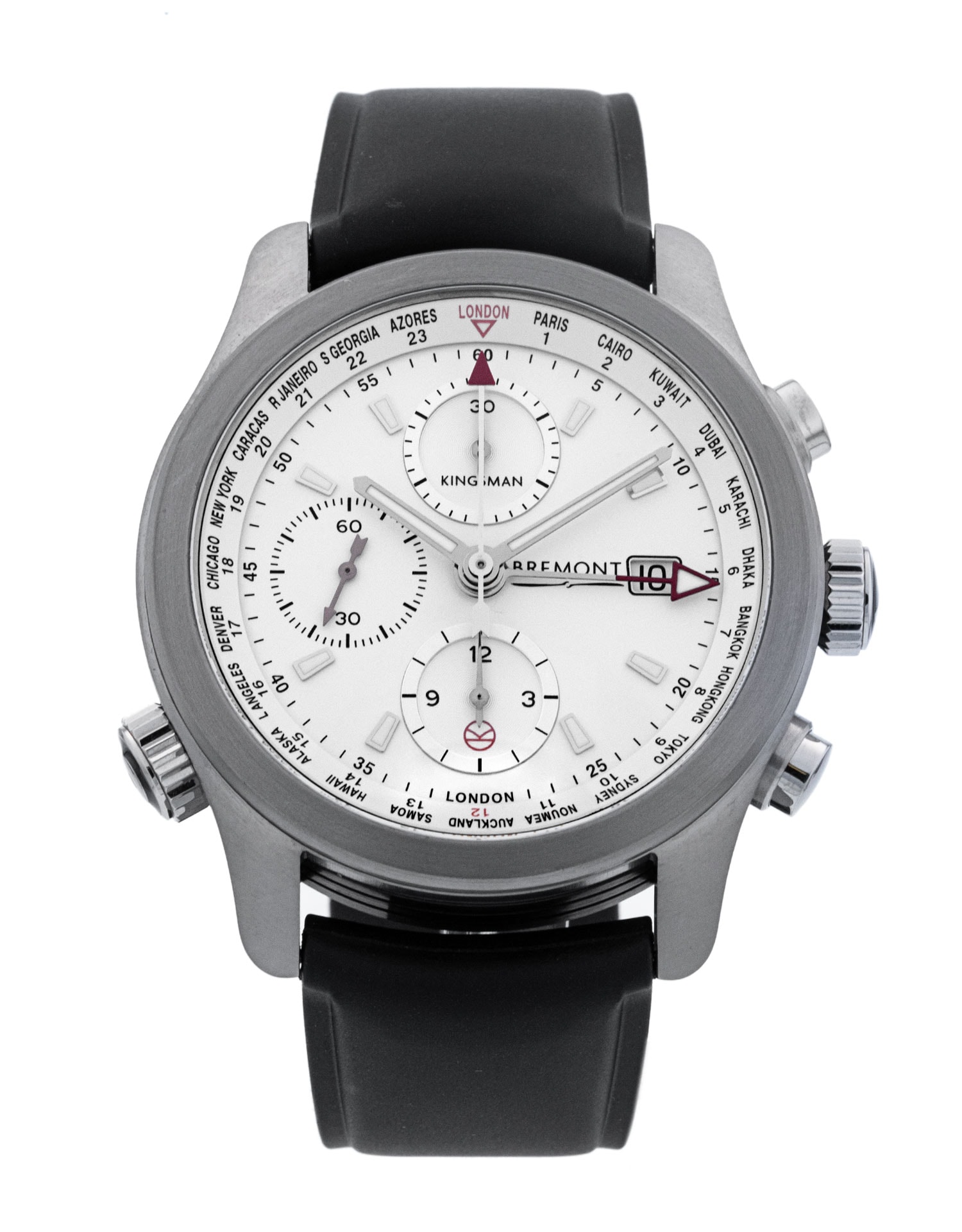 Bremont Kingsman BKM SS White Baton Dial Rubber Strap