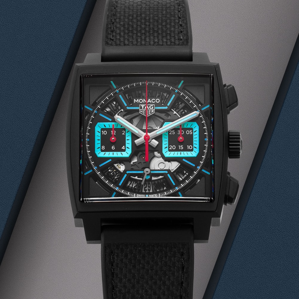 Tag Heuer Monaco Skeleton Dial Leather Strap - Main Image