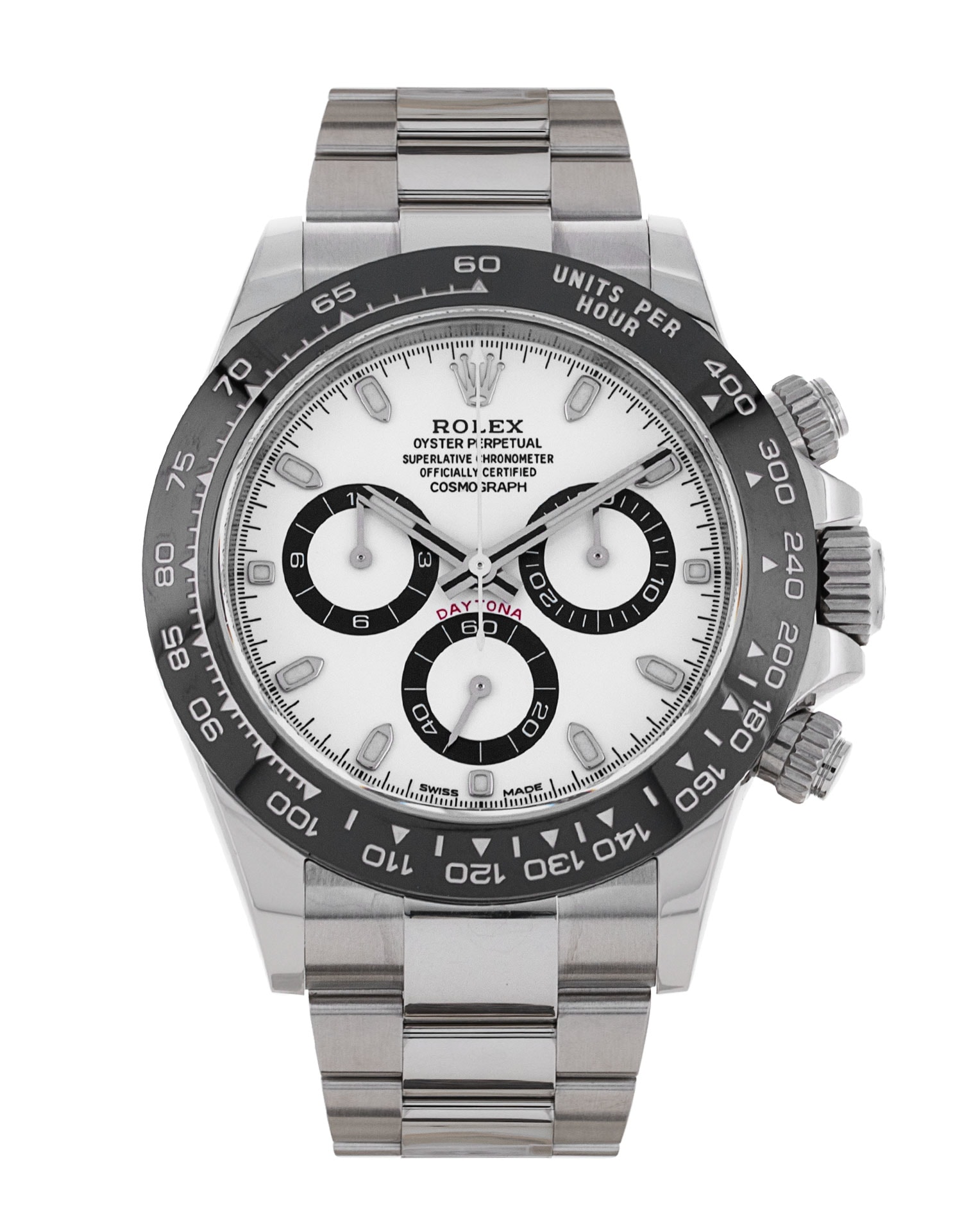 Rolex Daytona quadrante Bianco e un cinturino in Bracciale
