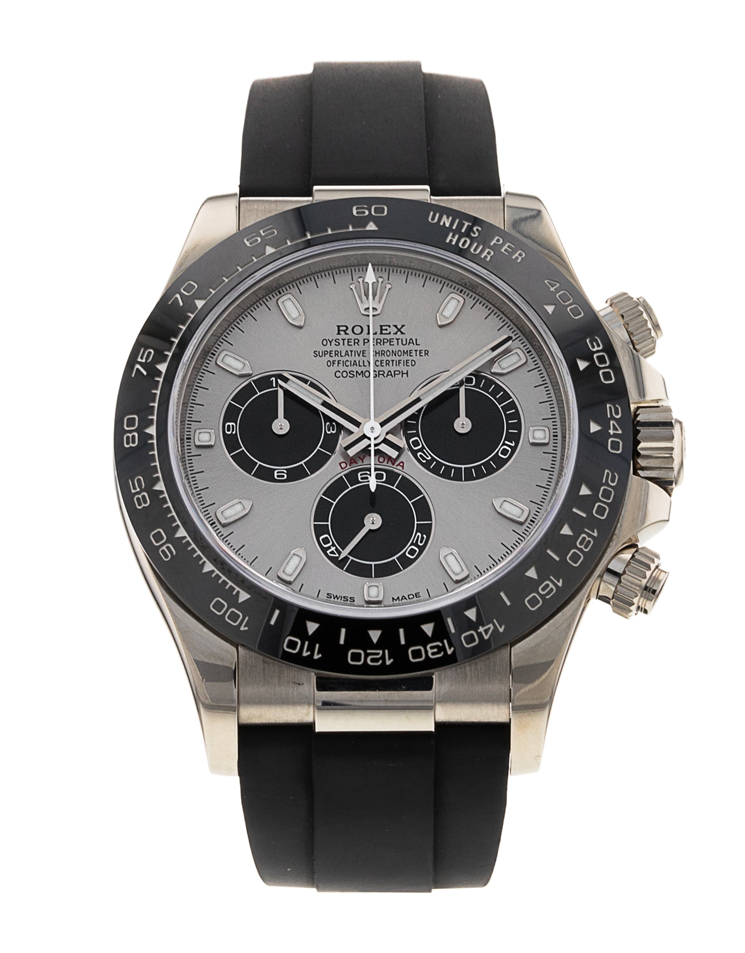 Rolex Daytona 116519 LN Steel Black Dial Rubber Strap