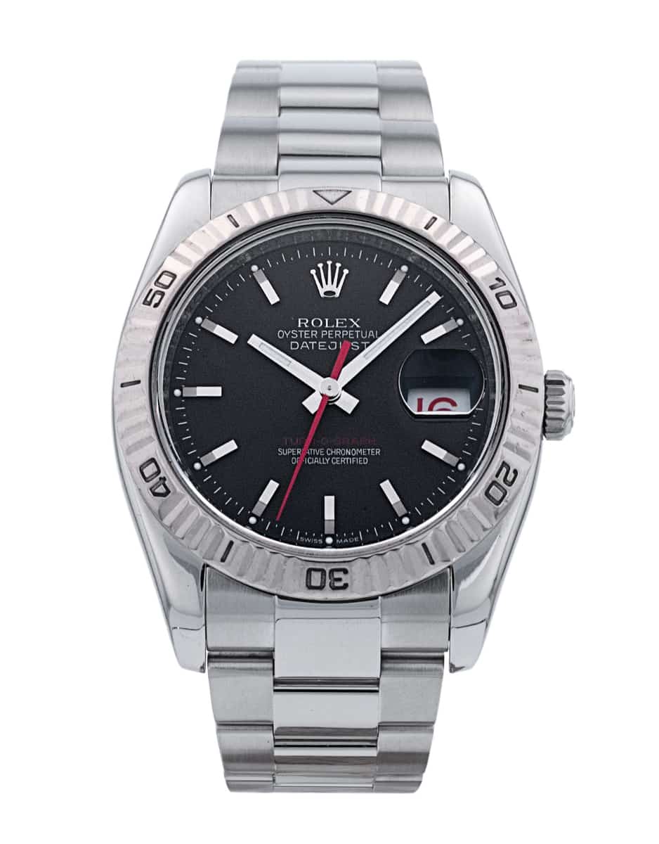 Rolex Turn-O-Graph Black Baton Dial Bracelet Strap