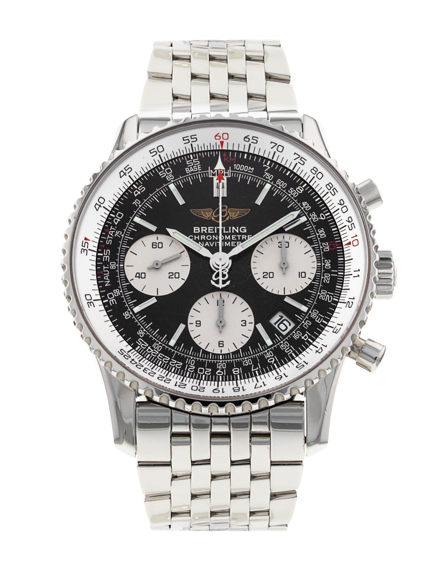 Breitling Navitimer Black Baton Dial Bracelet Strap