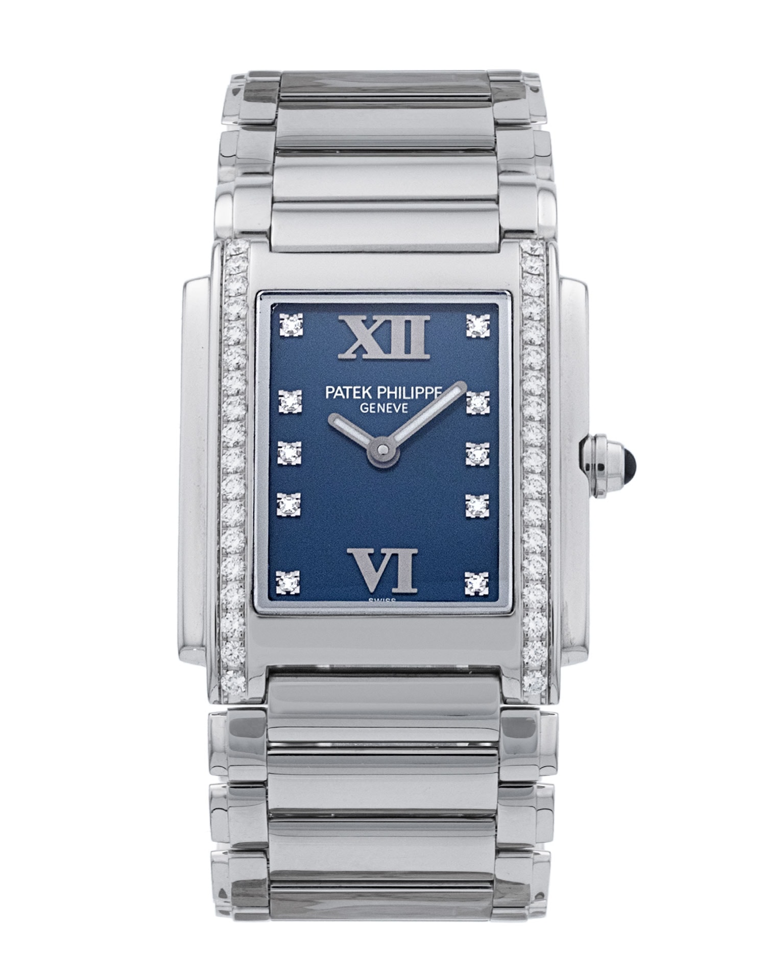 Patek Philippe Twenty-4 Blue Diamond Dial Bracelet Strap
