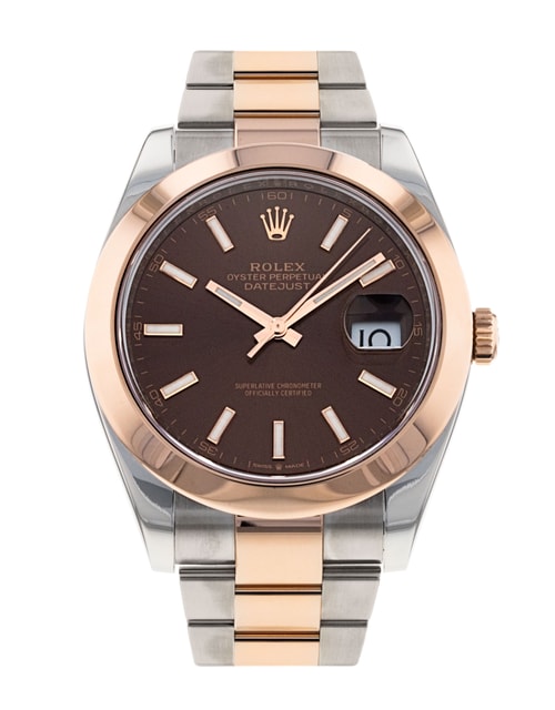 Rolex Datejust 41 Chocolate Baton Dial Bracelet Strap