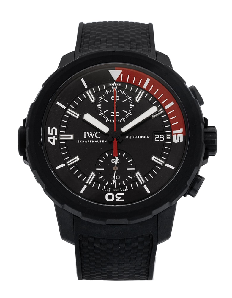 IWC Aquatimer IW379505 Black Baton Dial Rubber Strap