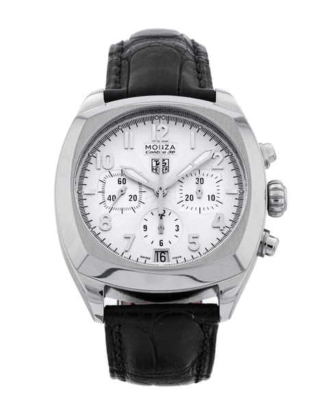 CINTURINO OROLOGIO IN PELLE STILE COCCODRILLO 20/16 Mm Nero/bianco Per