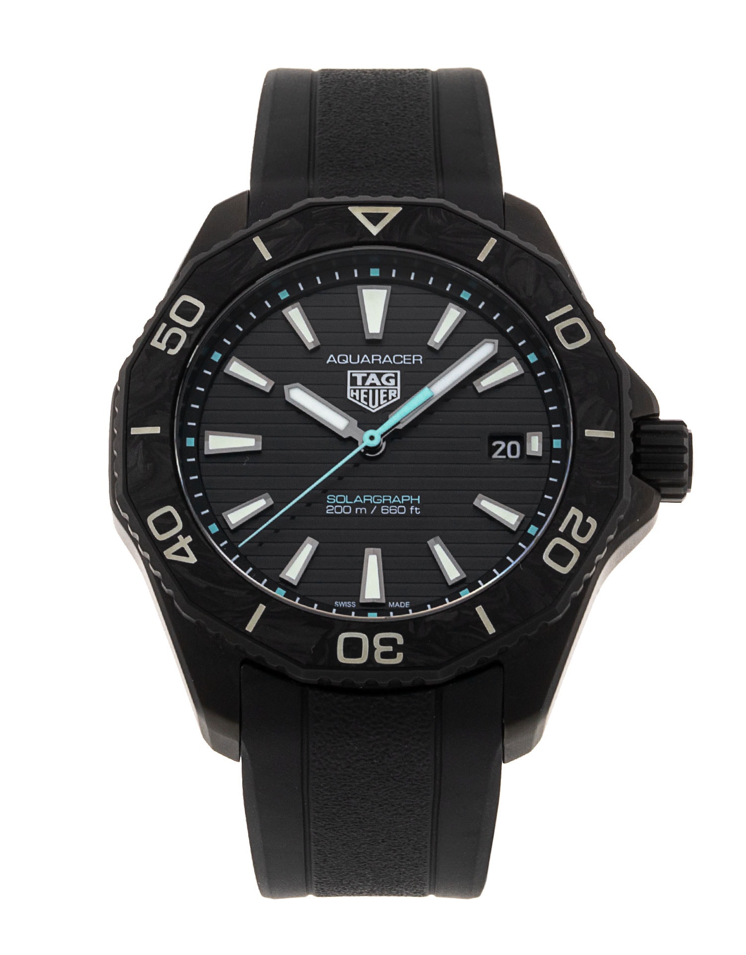 Tag Heuer Aquaracer Black Baton Dial Rubber Strap