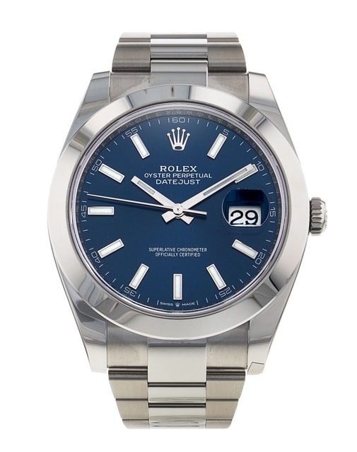Rolex Datejust 41 126300 Blue Baton Dial Bracelet Strap