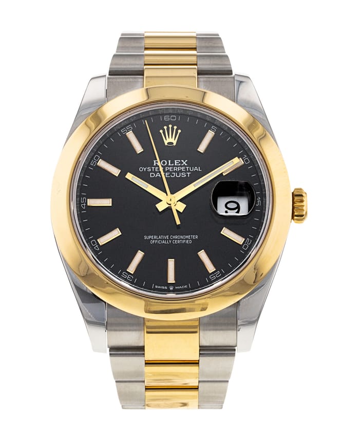 Rolex Datejust 41 126303 - Black Baton Dial & Bracelet Strap