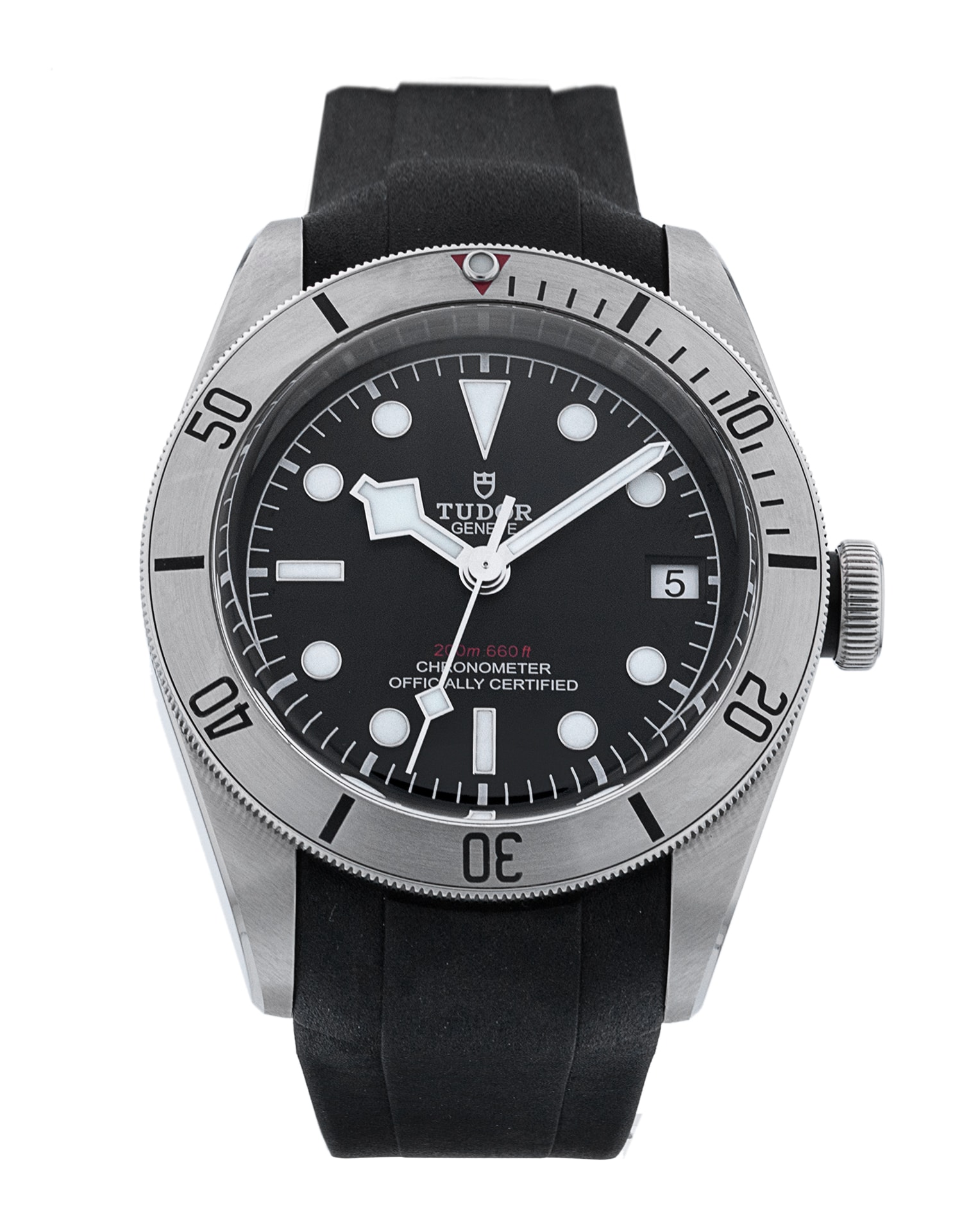 Tudor Black Bay Black Baton Dial Rubber Strap - Main Image