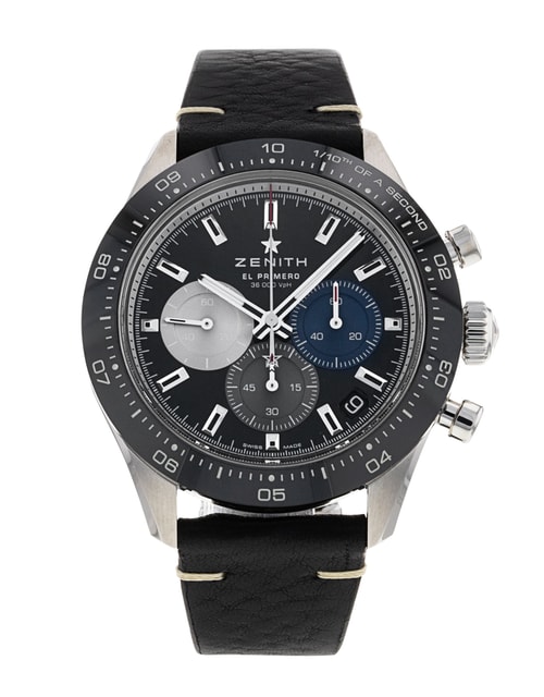 Zenith Chronomaster Black Baton Dial Leather Strap