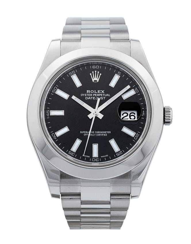 Rolex Datejust II 116300 - Black Baton Dial & Bracelet Strap