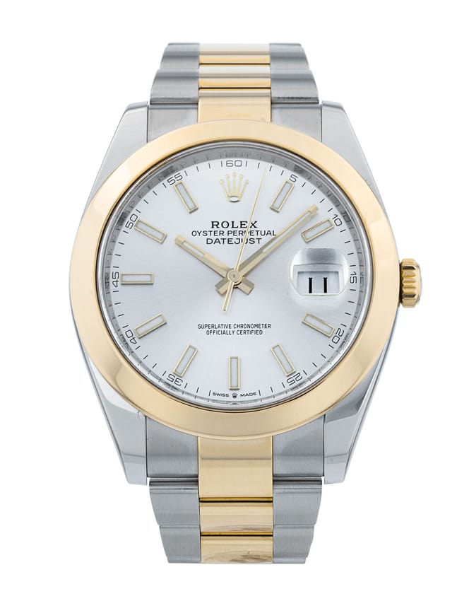 Rolex Datejust 41 - Silver Baton Dial & Bracelet Strap