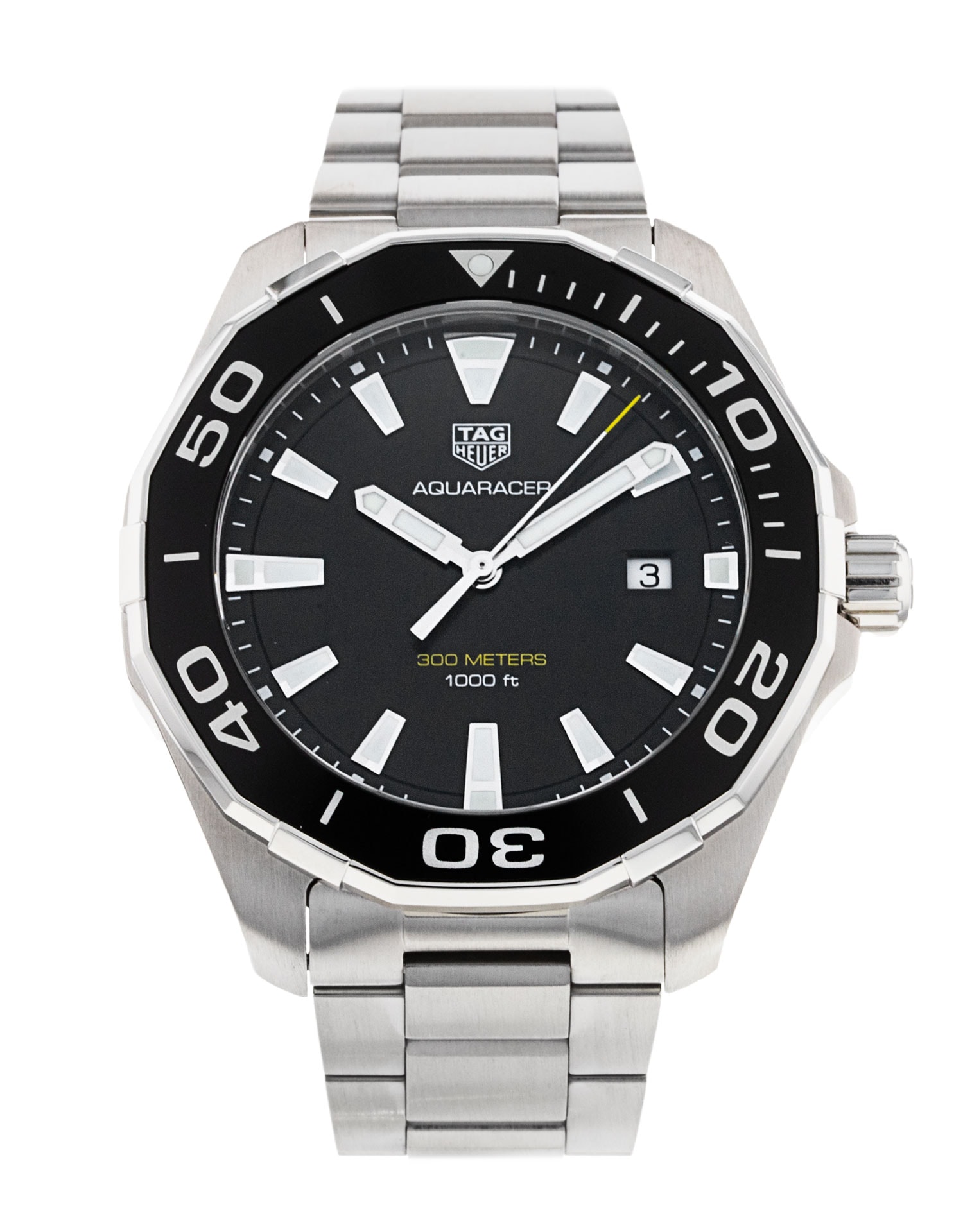 ベビーグッズも大集合 Aquaracer Heuer Tag - Strap Bracelet & Dial Baton Black 時計