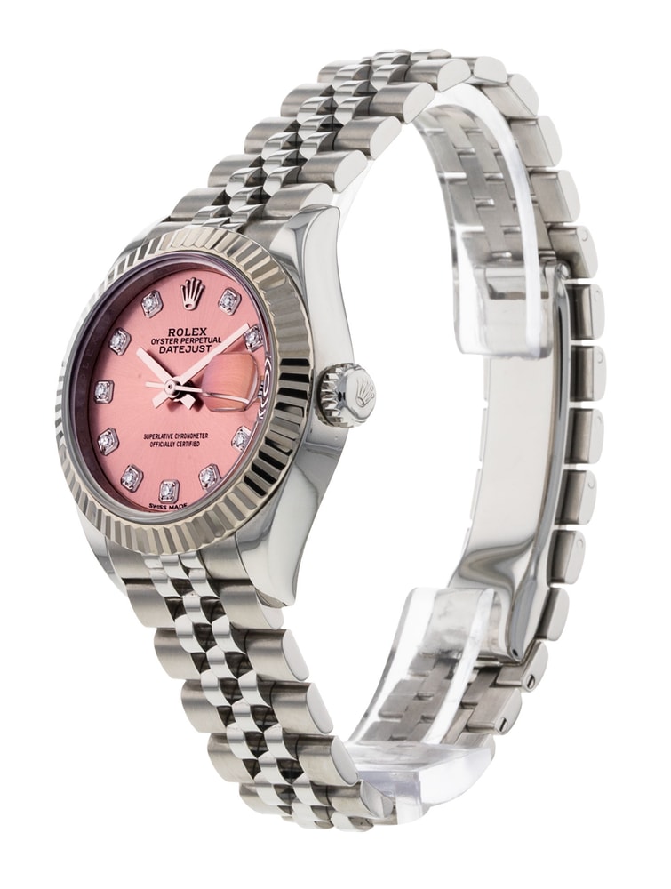 Rolex Datejust Lady 28 Pink Diamond Dial Bracelet Strap