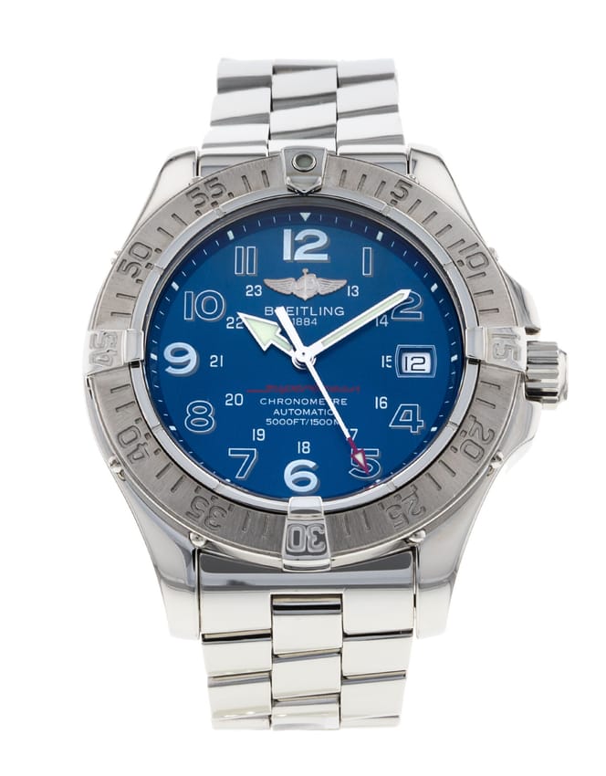 Sho商品 Breitling super ocean A17360 Breitling SuperOcean - Blue Arabic Dial & Bracelet Strap