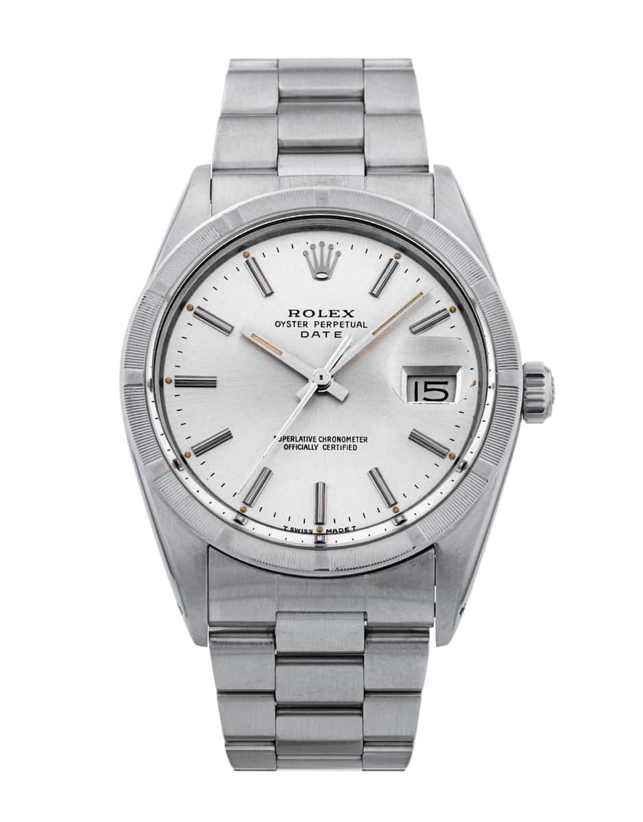 Rolex Oyster Perpetual Date Silver Baton Dial