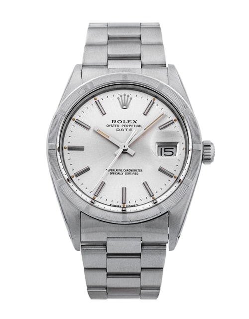 Rolex Oyster Perpetual Date cadran Baton argentée