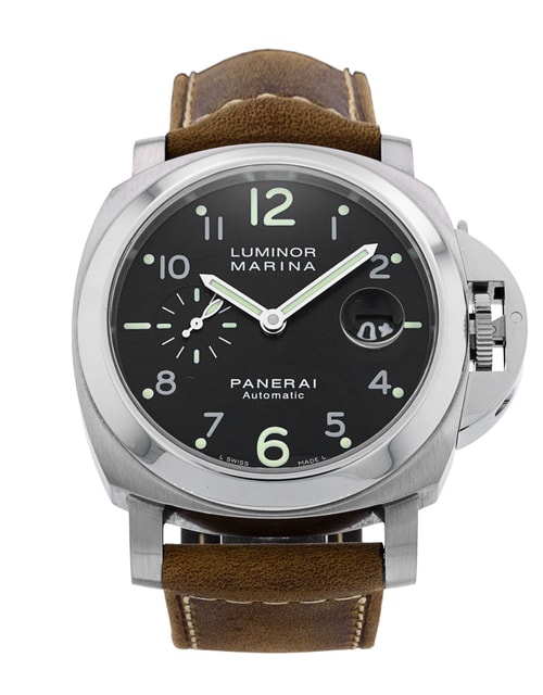 Panerai Luminor Marina Black Arabic Dial Leather Strap