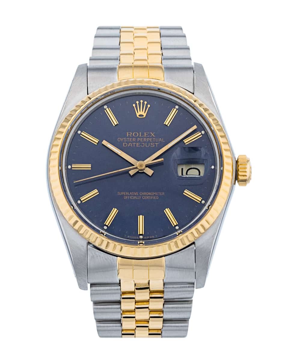 Rolex Datejust 16013 Blue Baton Dial Bracelet Strap