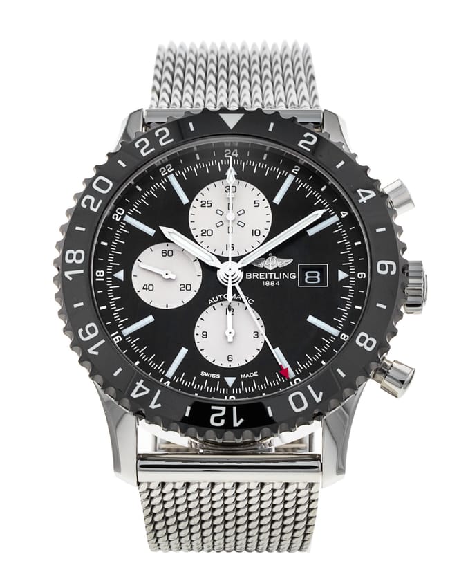 Breitling Chronoliner - Black Baton Dial & Bracelet Strap