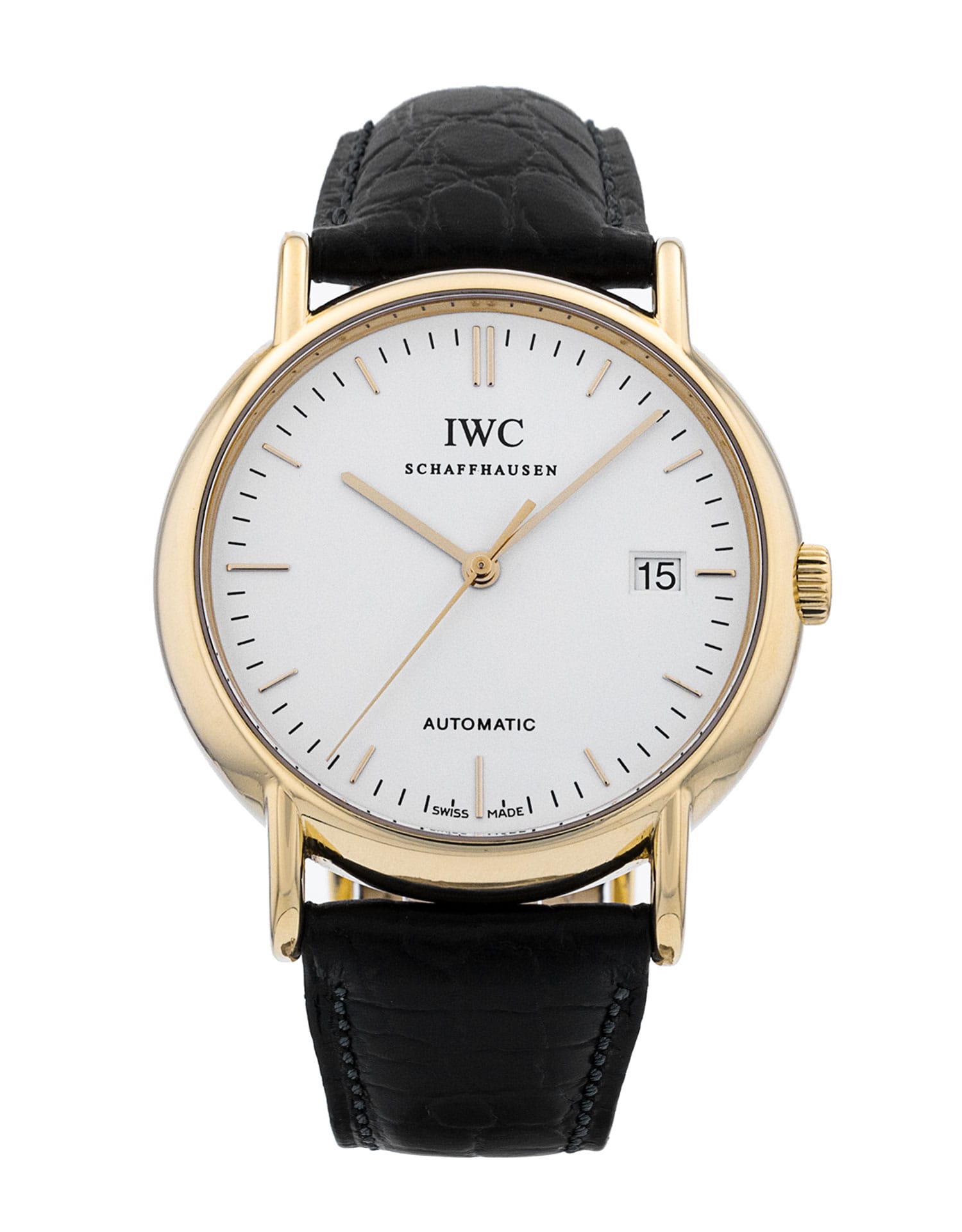 IWC Portofino Automatic White Baton Dial Leather Strap