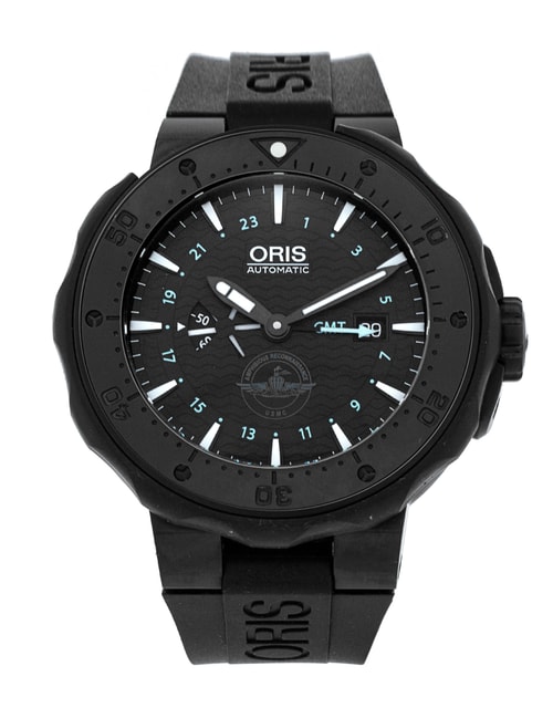 Oris ProDiver Date Black Baton Dial Rubber Strap