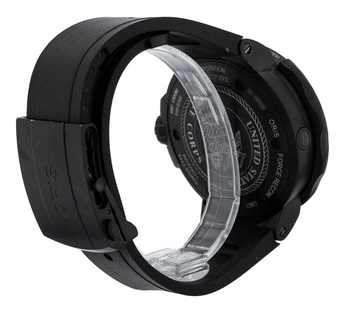 Oris ProDiver Date Black Baton Dial Rubber Strap