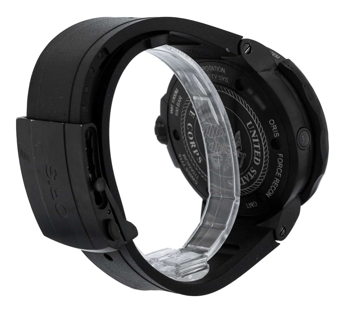 Oris ProDiver Date Black Baton Dial Rubber Strap