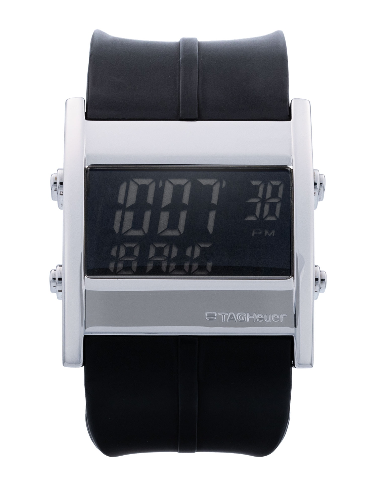 Tag Heuer Microtimer Digital Black Dial Rubber Strap