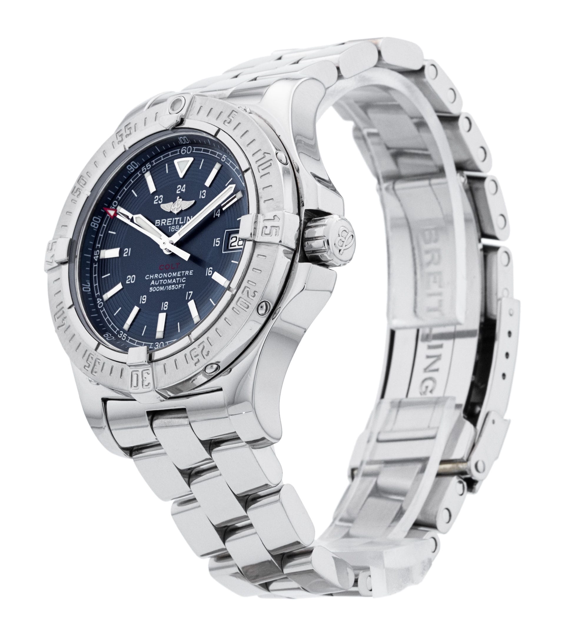 Breitling Colt Auto Blue Baton Dial Bracelet Strap