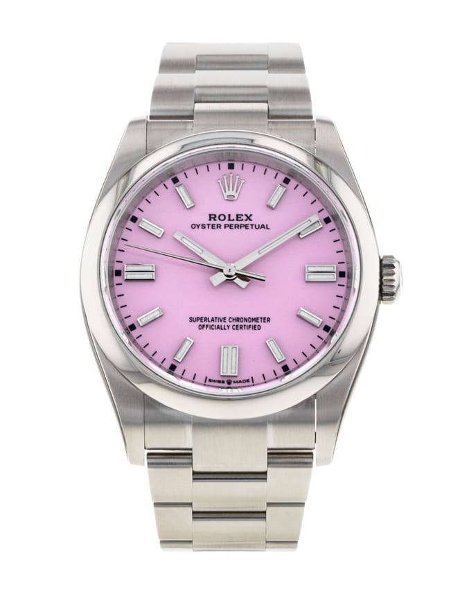 Rolex Oyster Perpetual - Candy Pink Dial & Bracelet Strap
