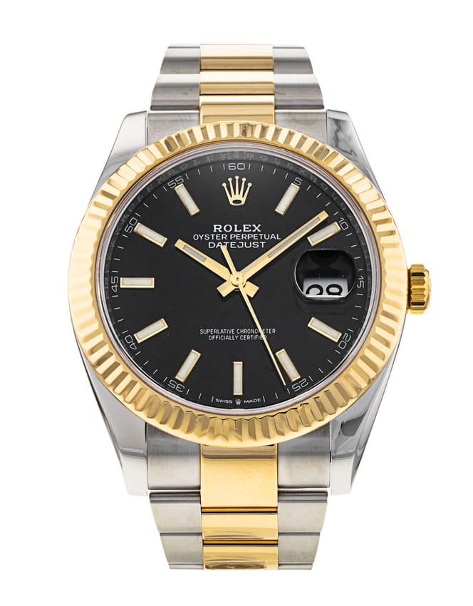 Rolex Datejust 41 126333 - Black Baton Dial & Bracelet Strap