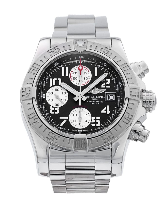 Breitling Avenger II - Black Arabic Dial & Bracelet Strap