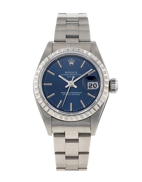 Rolex Lady Oyster Perpetual quadrante Blu Baton