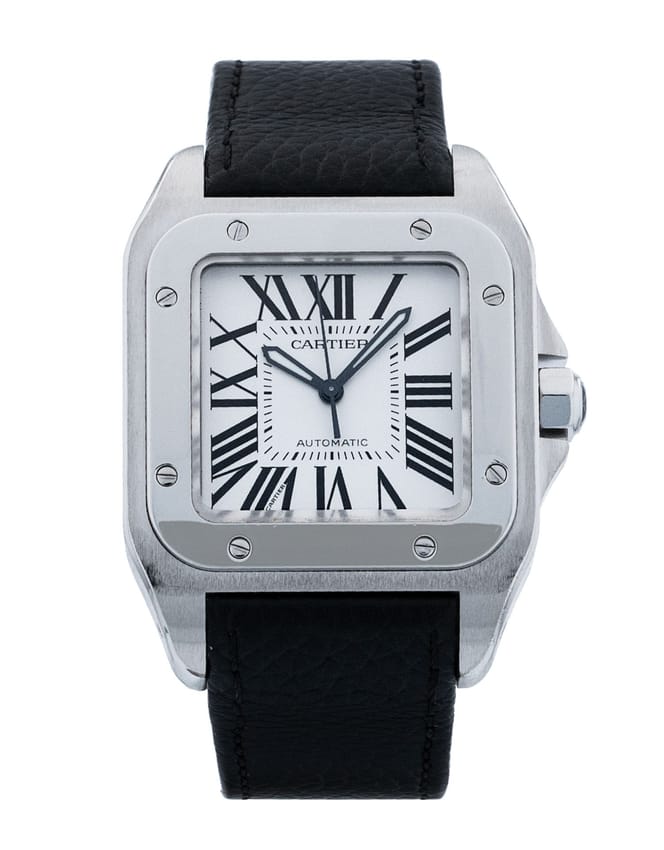 Cartier Santos 100 - Silver Roman Numeral Dial