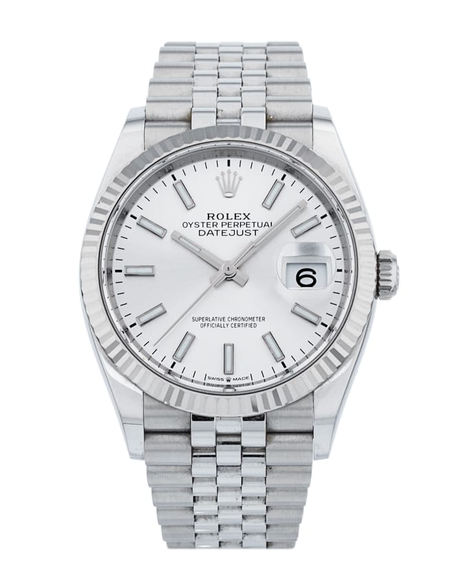 Rolex Datejust 126234 - Silver Baton Dial & Bracelet Strap