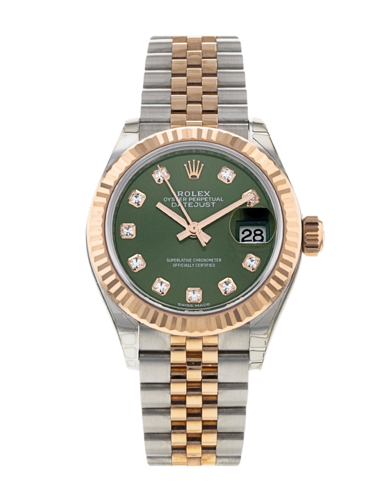 Rolex Datejust Lady 28 Olive Green Diamond Dial
