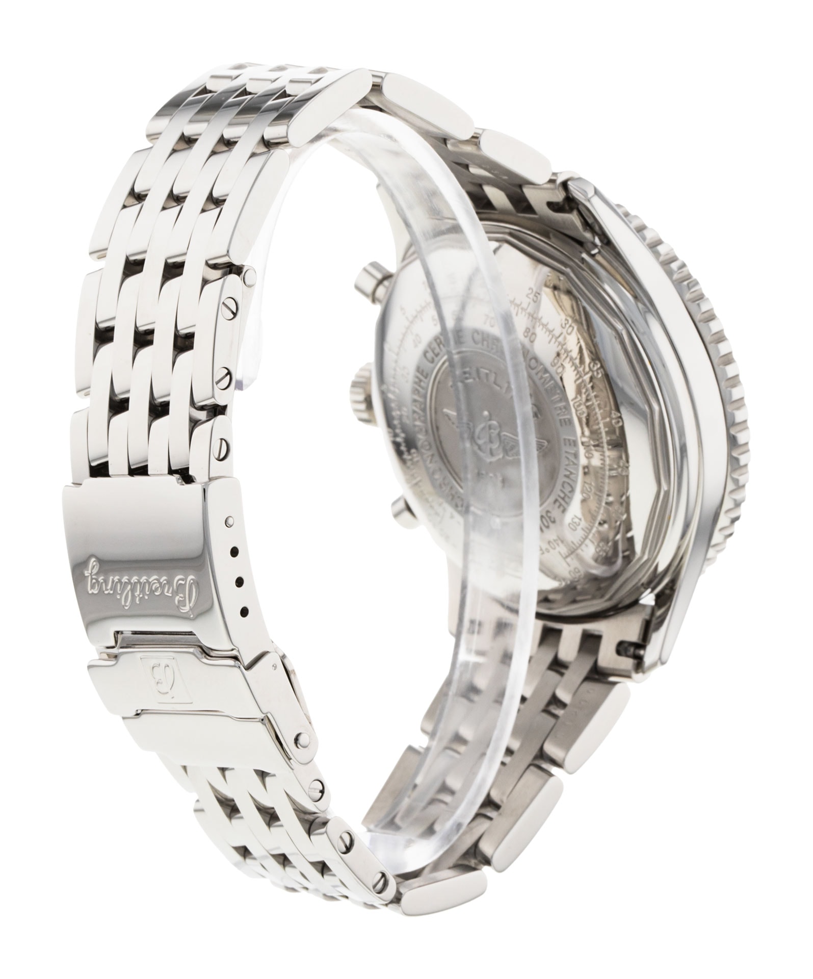 Breitling Old Navitimer Black Baton Dial Bracelet Strap