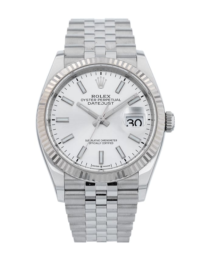 Rolex Datejust 126234 - Silver Baton Dial & Bracelet Strap