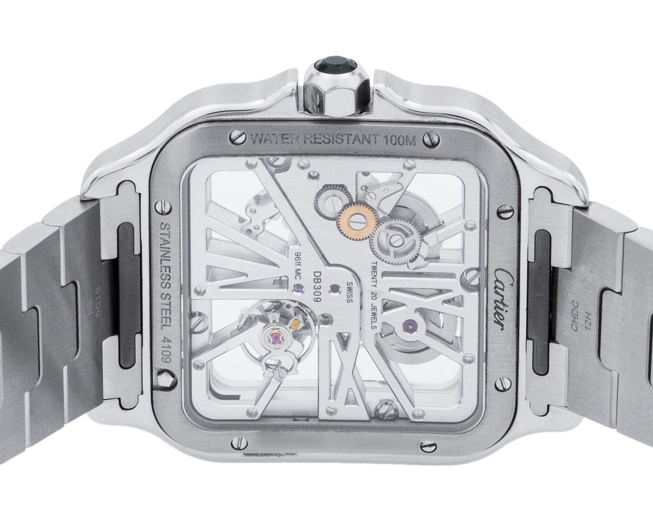 Cartier Santos De Cartier Skeleton Dial Bracelet Strap