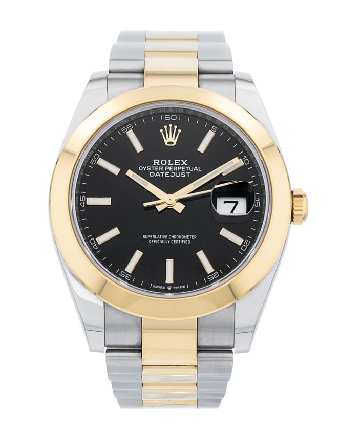 Rolex Datejust 41 126303 - Black Baton Dial & Bracelet Strap