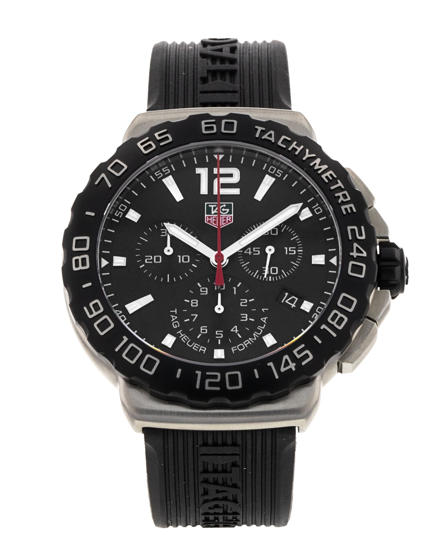 Tag Heuer Formula Black Baton Dial Rubber Strap - Main Image
