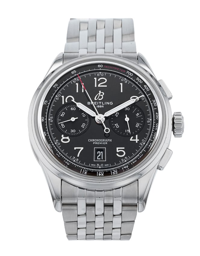 Breitling Premier B01 - Black Arabic Dial & Bracelet Strap