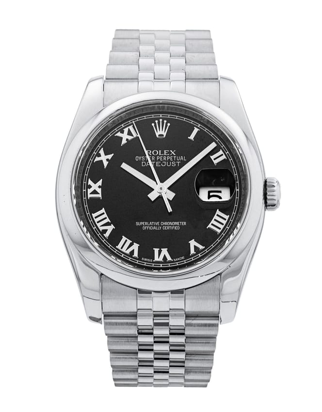Rolex Datejust - Black Roman Numeral Dial & Bracelet Strap