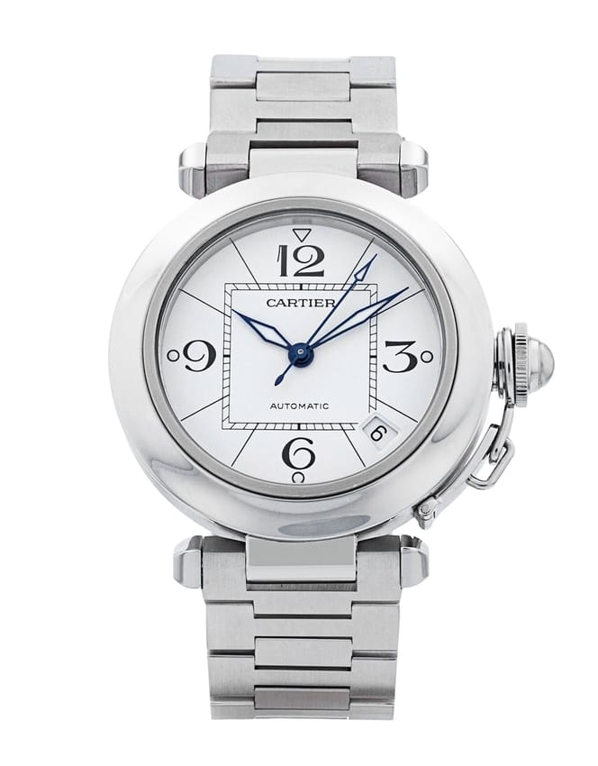 Cartier Pasha - White Quarter Arabic Dial & Bracelet Strap