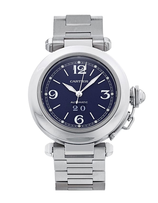 Cartier Pasha - Blue Quarter Arabic Dial & Bracelet Strap