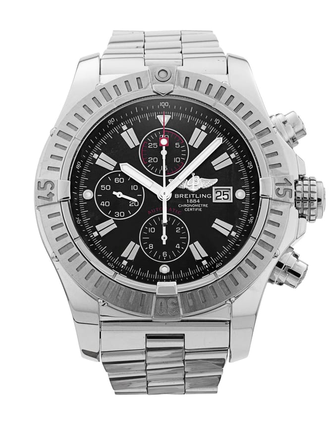 Breitling Super Avenger - Black Baton Dial & Bracelet Strap